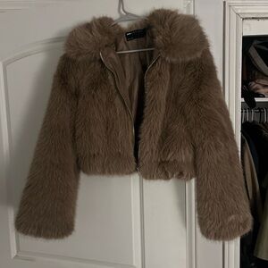 Brown Faux Fur Jacket